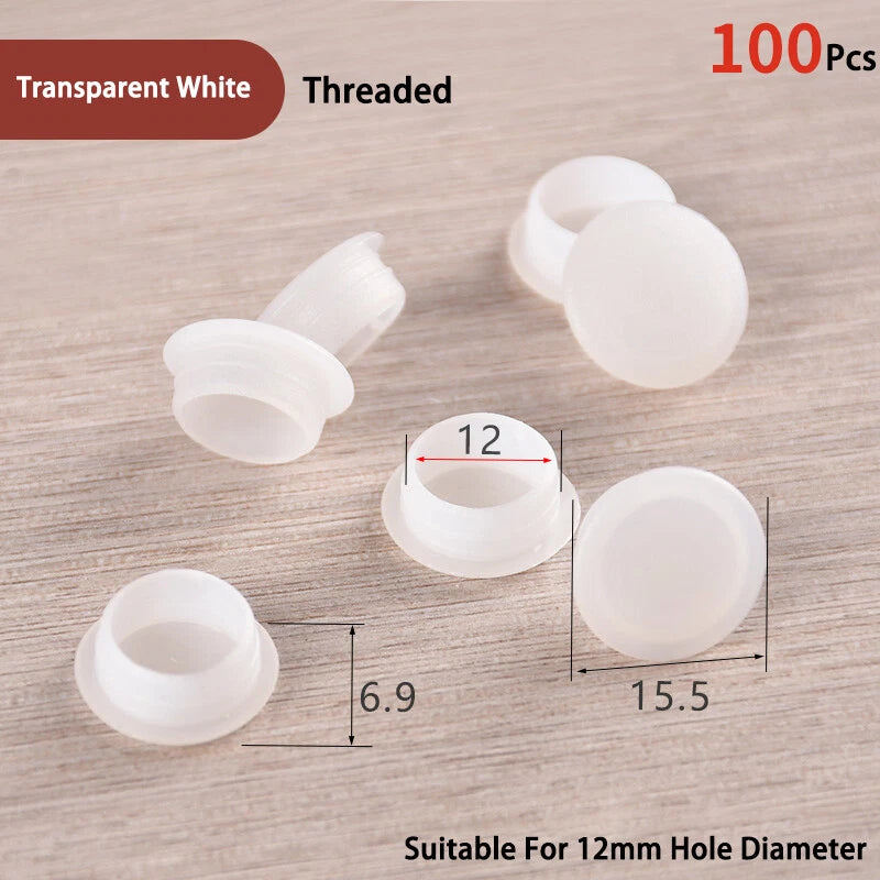 Plastic Screw Hole Cover Caps – For 5mm to 16mm Holes (100-Pack) – Multiple Colors