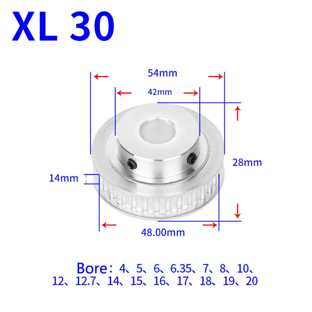 XL 10-40Teeth Timing Belt Pulley Pitch 5.08mm With Step Drive Pulleys Width 14mm