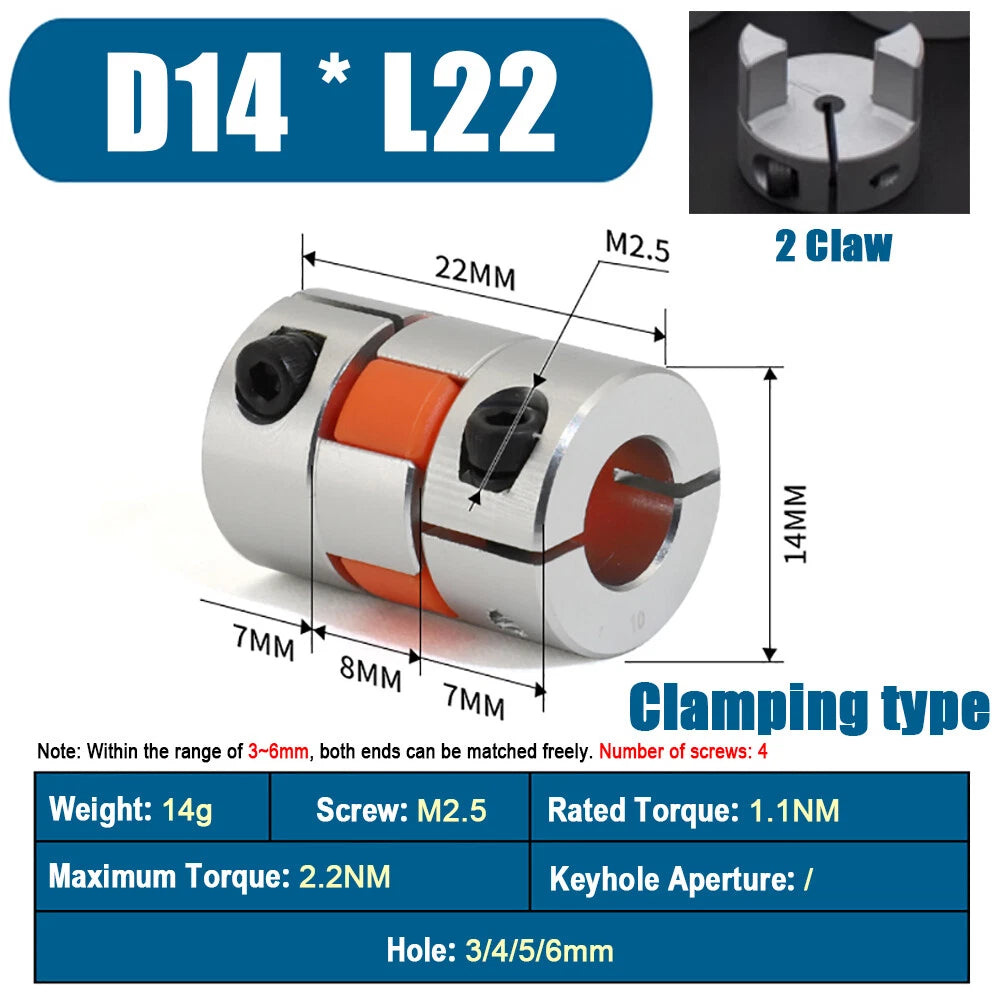 CNC Shaft Coupler Flexible Plum Spider Jaw Coupling Stepper Motor All Bore Sizes