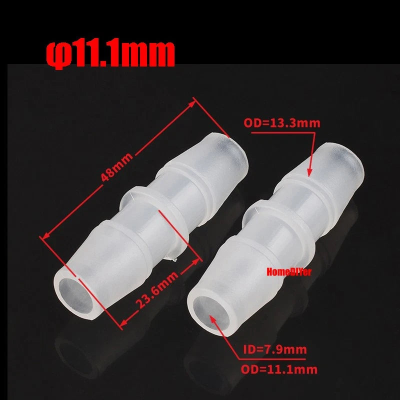 Plastic Barbed Connector 4mm~12mm Straight Cross Pipe Hose Tubing Joiner Fitting