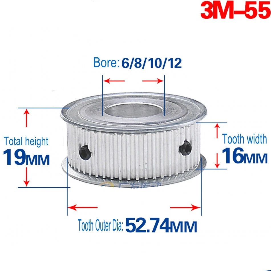 3M Timing Belt Pulley 12T-120T Synchronous Wheel Sprocket For 15mm Width Belt