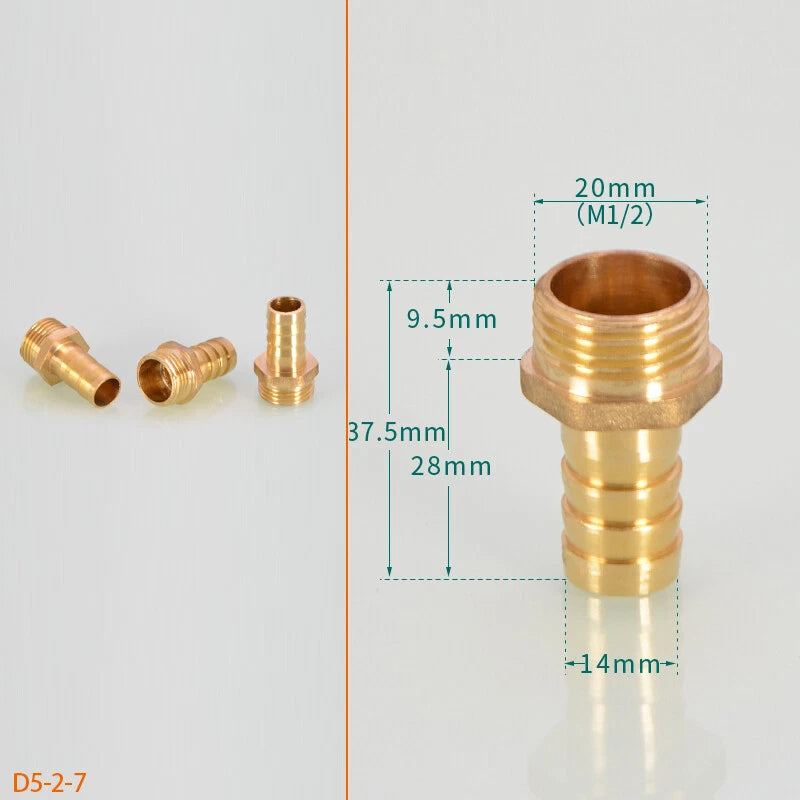 BSP Hose Barb Fittings — 1/2" & 3/4" Male or Female Thread × 6–25mm Barb (2-Pack)