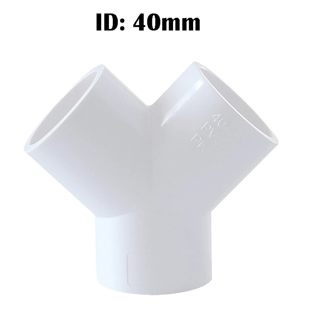 PVC Y-Fitting ID 20~63mm White Blue Grey PVC Y-Type Pipe Fitting Split Fittings