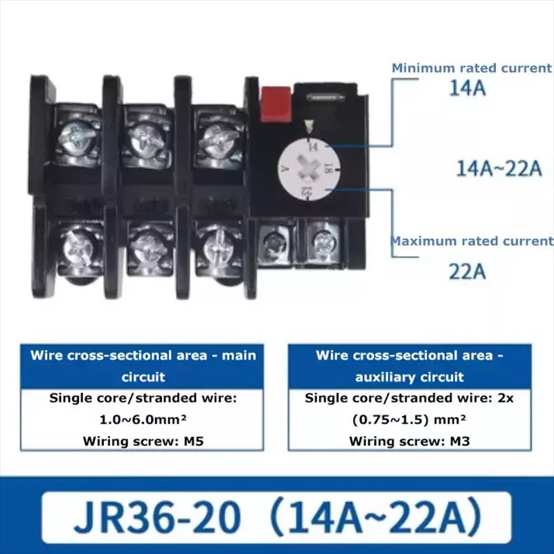 Thermal Overload Relays 0.32Amp - 160Amp For 3 Phase Motor Protector JR36 Series - HomeDIYer