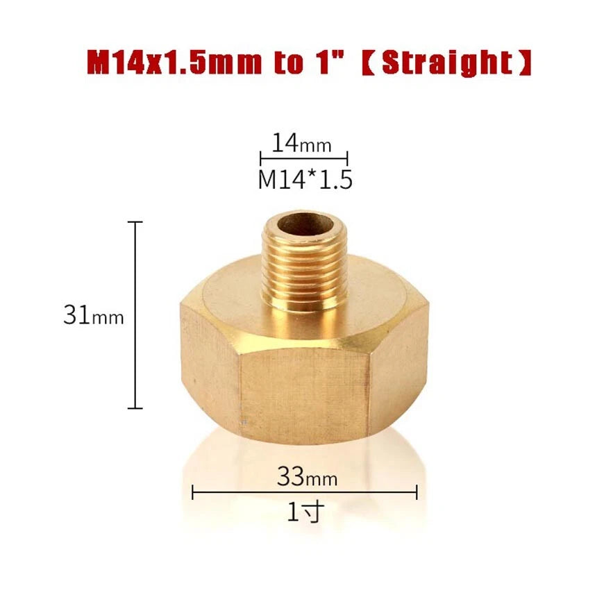 M14x1.5mm & M22x1.5mm Brass Pipe Fittings — Straight, Elbow, Tee, Cross, Coupler Adapters