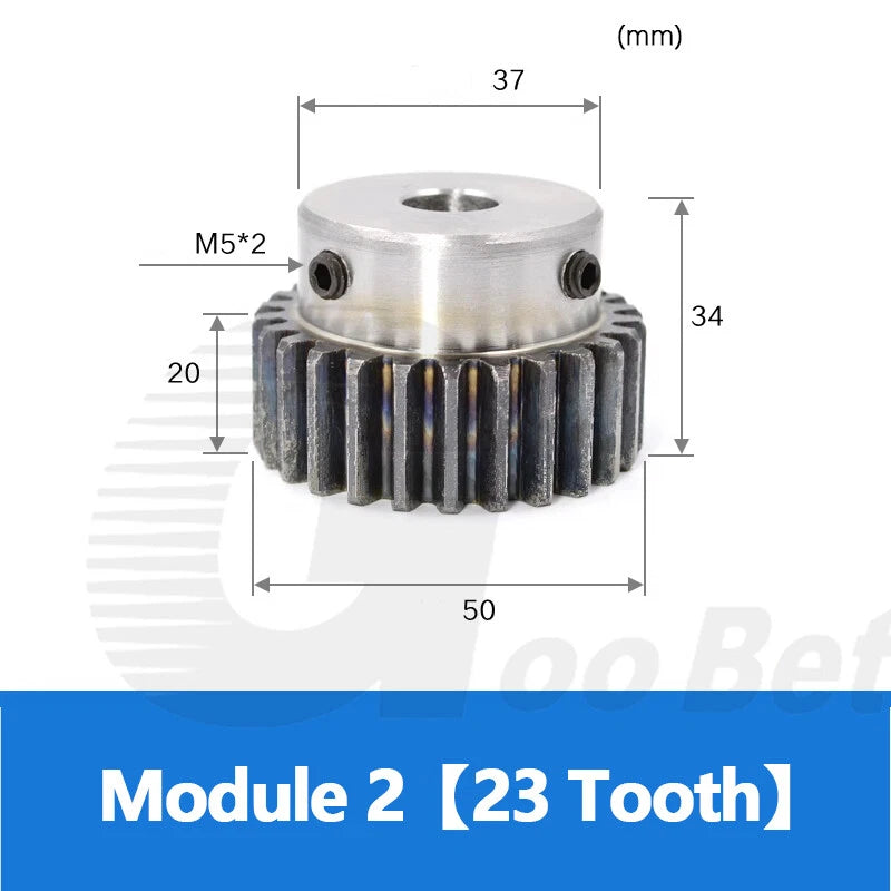 Mod 2 Spur Gear C45 Steel with Hub 12 - 60 Tooth Motor Pinion Hardened Precision