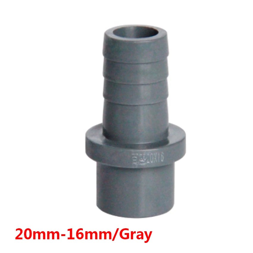 20mm 25mm PVC Pipe Connector Fittings Adapter to Hose OD 5 8 10 12 14 16 18 20mm