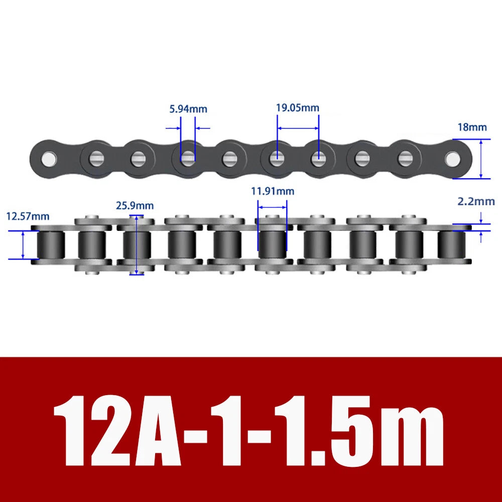 Roller Chain Single Row-Double Row Transmission Chain Manganese Steel 04C 06B