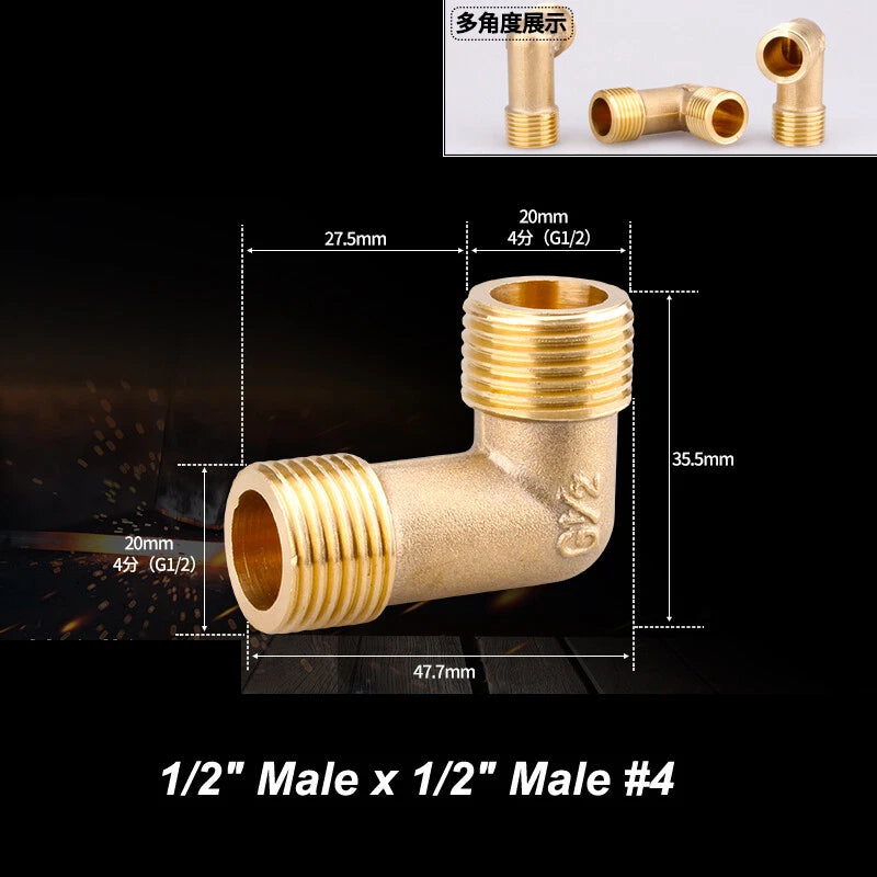 BSP Brass Pipe Fittings – Elbow & Union Connectors, Female/Male, 1/2" 3/4" 1"