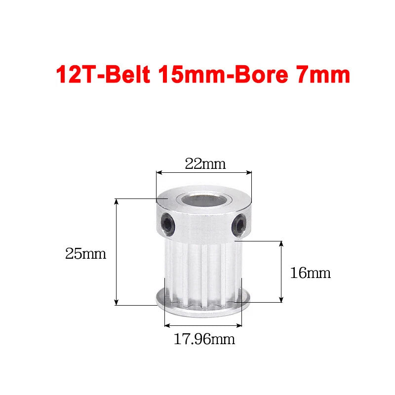 5M Timing Belt Pulley 10T 12T 14T 15T 16T 18T Bore 5mm-12mm for 15mm Width Belt