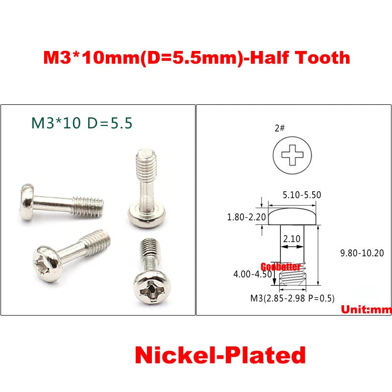M3 Phillips Pan Head Machine Screws – 3mm to 43mm, Multiple Coatings (100–500 PCS)