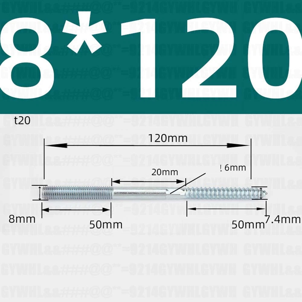 M6 M8 M10 Hanger Bolts – Zinc Plated Steel Torx Drive, Headless Furniture Wood Screws for Sofa Legs & Mounting