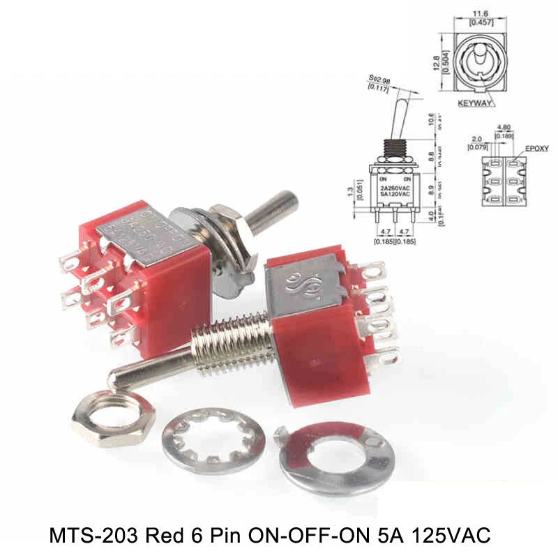 Toggle Switch Heavy Duty ON-OFF ON-ON ON-OFF-ON – MTS E-TEN PS DS438 Series 125VAC 250VAC