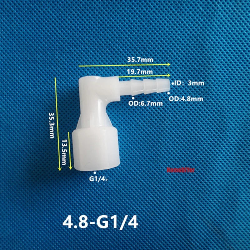 90° Elbow Plastic Female Thread Barbed Connectors Pipe Hose Water Reducer Joiner