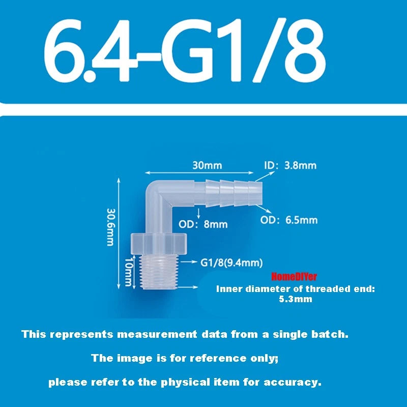 Male Thread Barbed 90° Elbow Hose Connector — Plastic Pipe Fitting with Washer