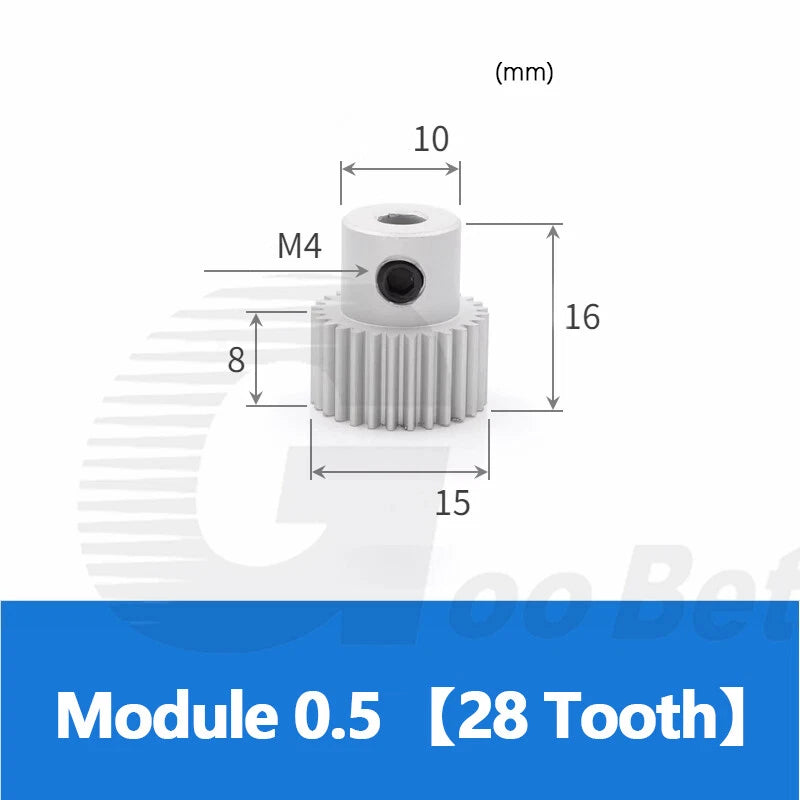 Module 0.5/1/1.5 Precision Spur Gear Aluminium 12-60 Tooth Motor Pinion with Hub