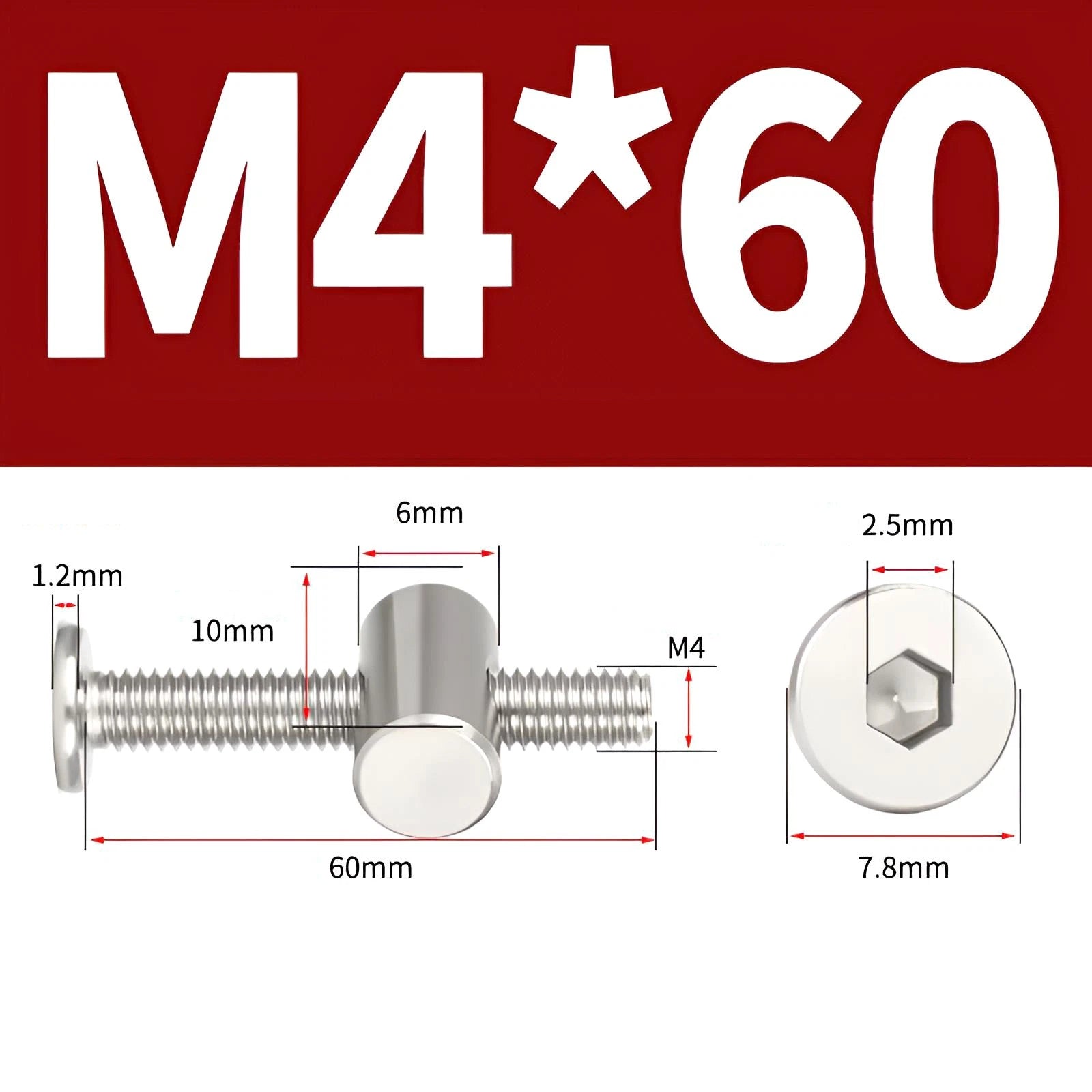 M4 M5 M6 M8 304 Stainless Steel Furniture Connecting Bolts with Barrel Nuts