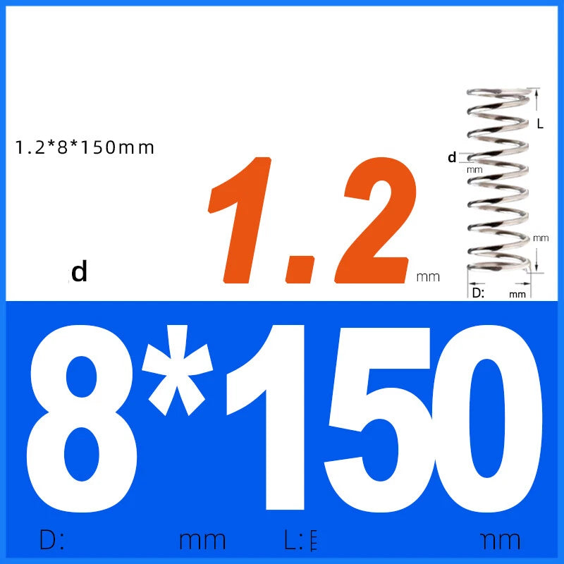 Compression Spring 1.2mm Wire Dia 8mm - 13mm OD Small Pressure Springs