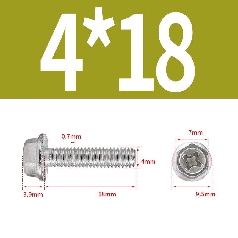 Phillips Hex Flange Screws 304 Stainless Steel M3–M8 | Dentate & Flat Flange - HomeDIYer