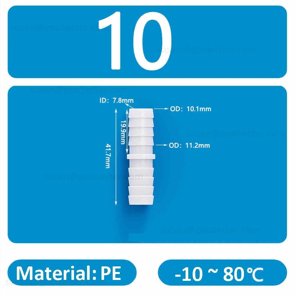 Plastic Barbed Hose Connectors — T-Piece, Elbow & Straight Fittings for Air & Water Lines