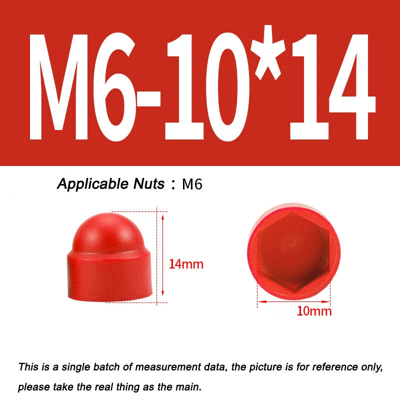 Hex Bolt & Nut Protection Caps – Plastic Hexagonal Screw Covers for M4 M5 M6 M8 M10 to M24 (PE, 5-100 Pack)