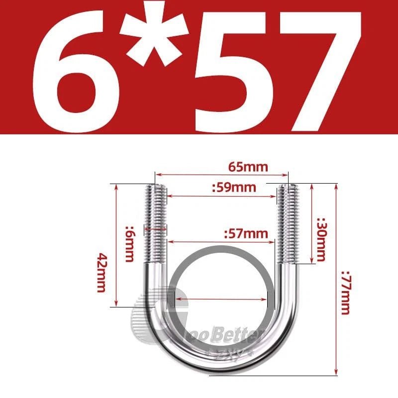 Square U - Bolts Stainless Steel — M6 to M24 | 304 A2 & 316 A4 Marine Grade - HomeDIYer