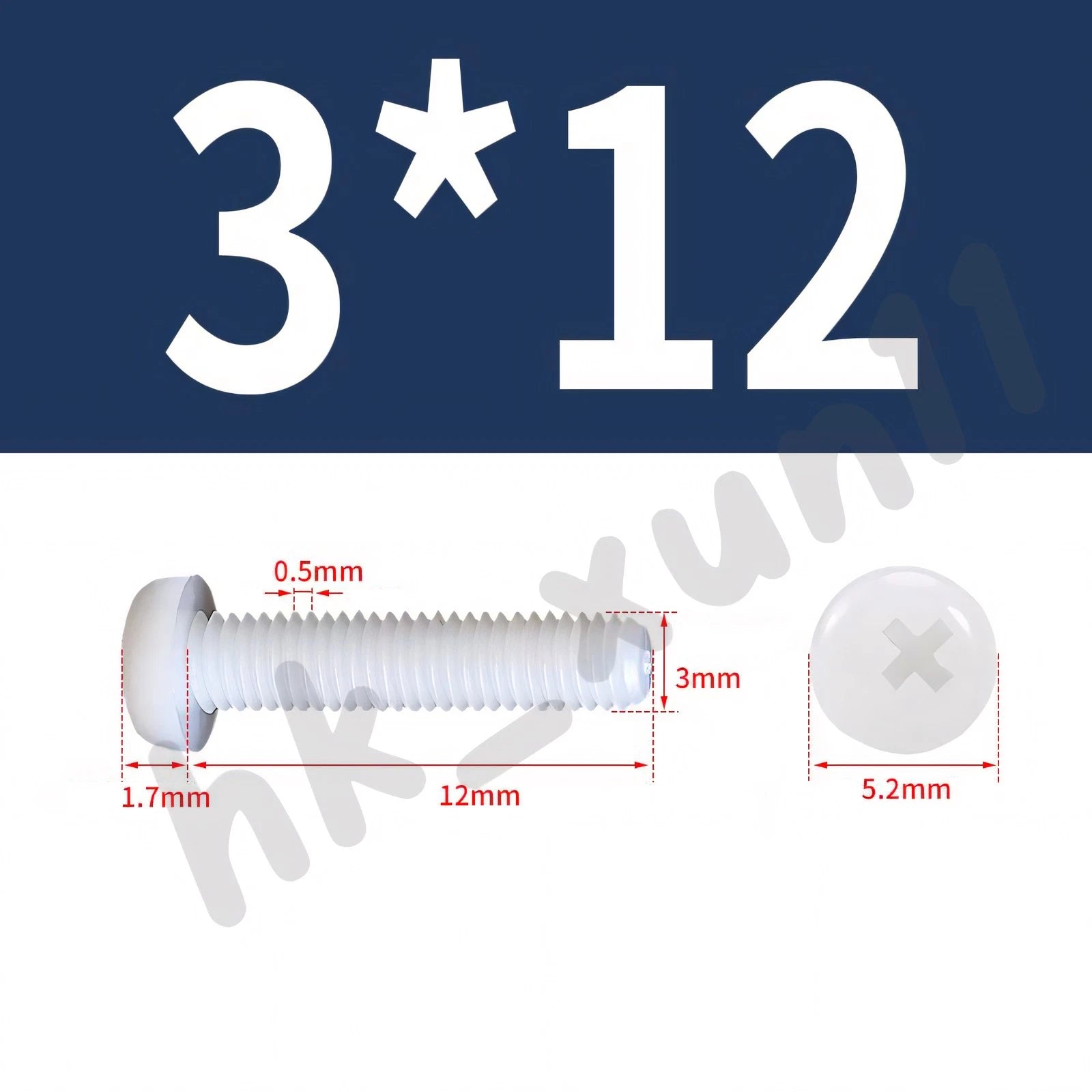 White/Black Nylon Phillips Machine Screws – M2 to M6, Plastic Round Pan Head Bolts