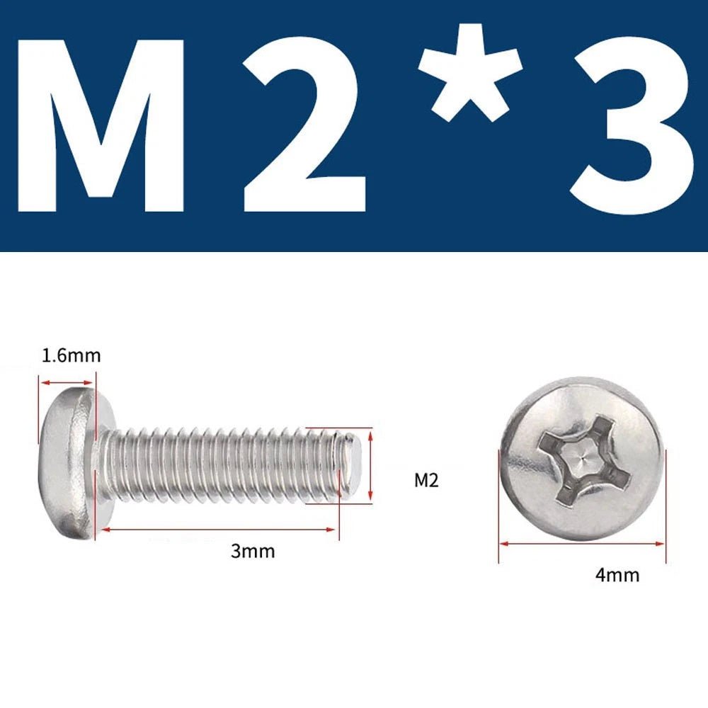 Phillips Pan Head Machine Screws — A4 Marine Grade Stainless Steel, DIN 7985 (M1.6–M10) - HomeDIYer
