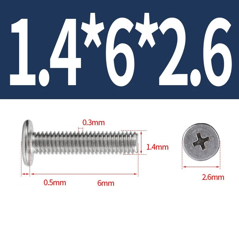 M1–M8 Ultra Thin Flat Head Phillips Machine Screws – A2 Stainless Steel, Fully Threaded