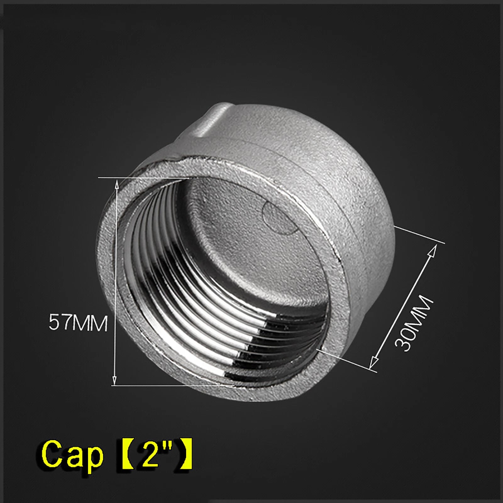 BSP 304 Stainless Steel Pipe End Cap and Plug — 1/8" to 2" Female Cap & Male Plug