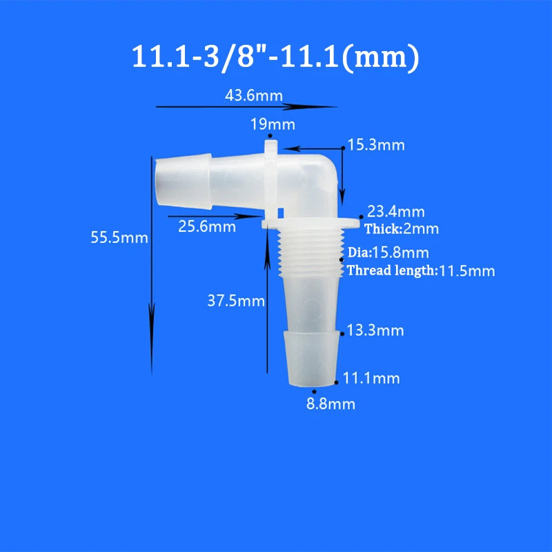 Male Thread Straight Elbow Plastic Hose Barbed Hose Bulkhead Union Connector