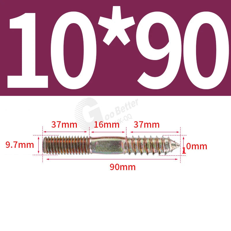 M6 M8 M10 4.8 STEEL WOOD TO METAL DUAL THREAD DOWEL SCREWS HANGER BOLTS