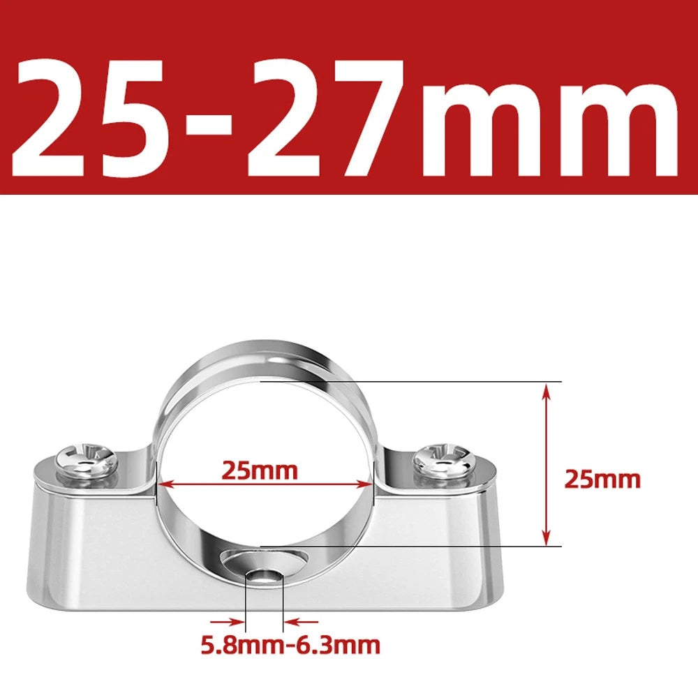 Stainless Steel Pipe Clamp Mount Support Brackets — Wall Fixing Base Fittings