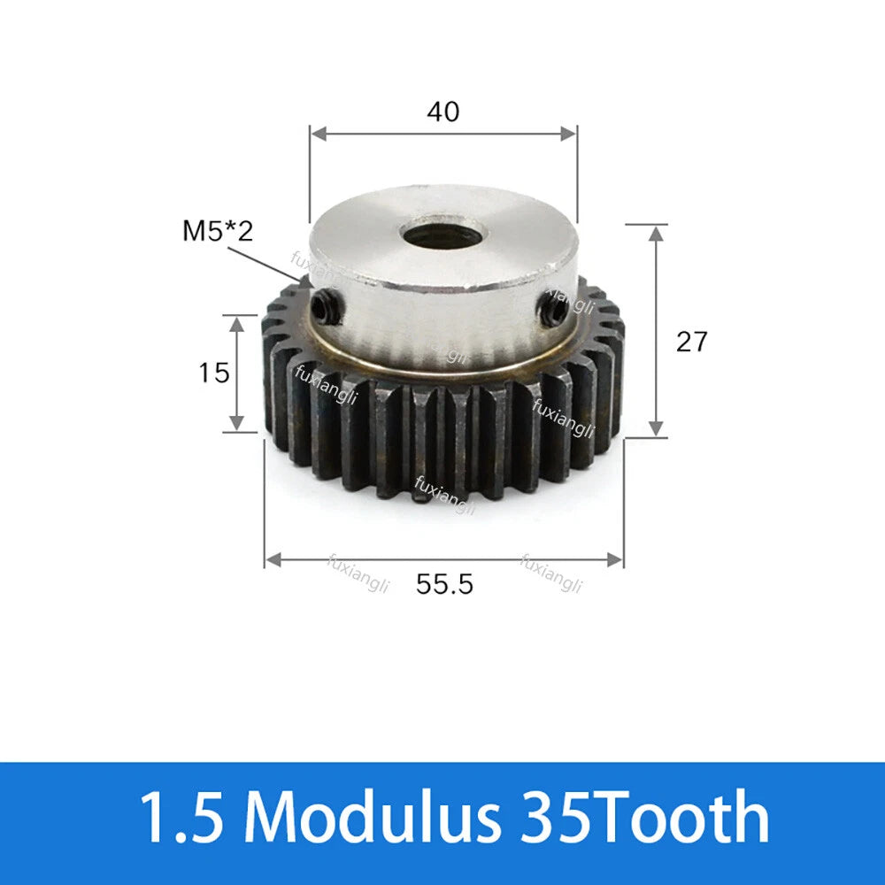1.5 Modulu 12T-40T Spur Gears pitch 4.71mm 45# Steel With Step Pinion Motor Gear