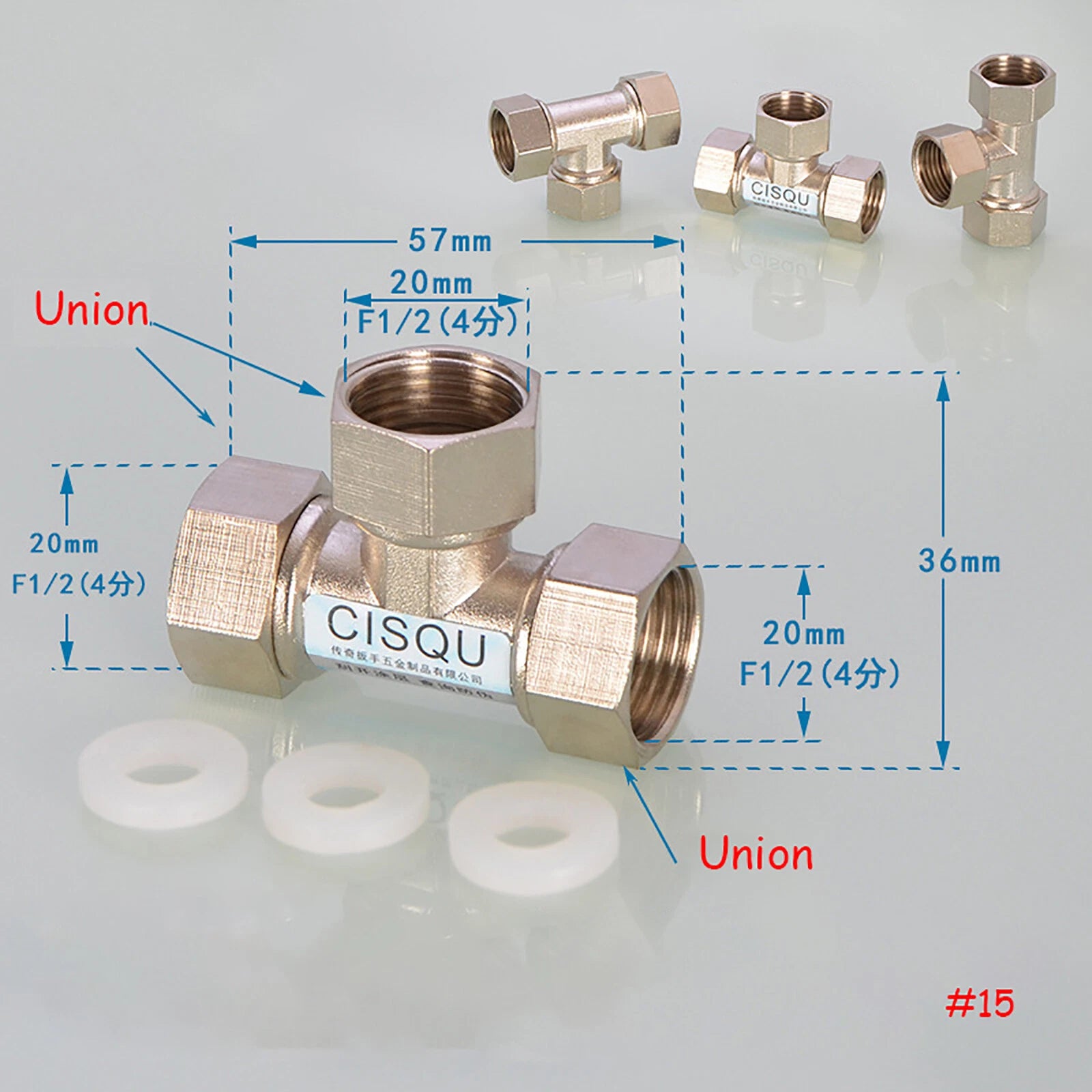 1/2" BSP Brass Pipe Fittings – Elbow, Tee & Union Coupler