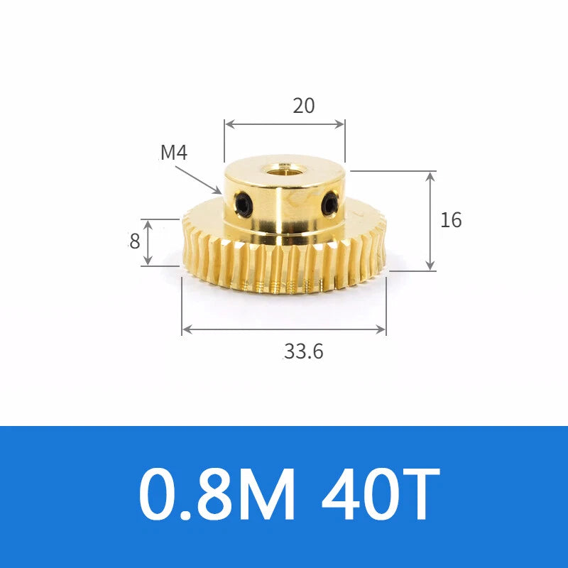 Brass Worm Wheel Gear 0.5/0.8/1/1.5 Module Transmission Gear Worm Rod Gear Shaft