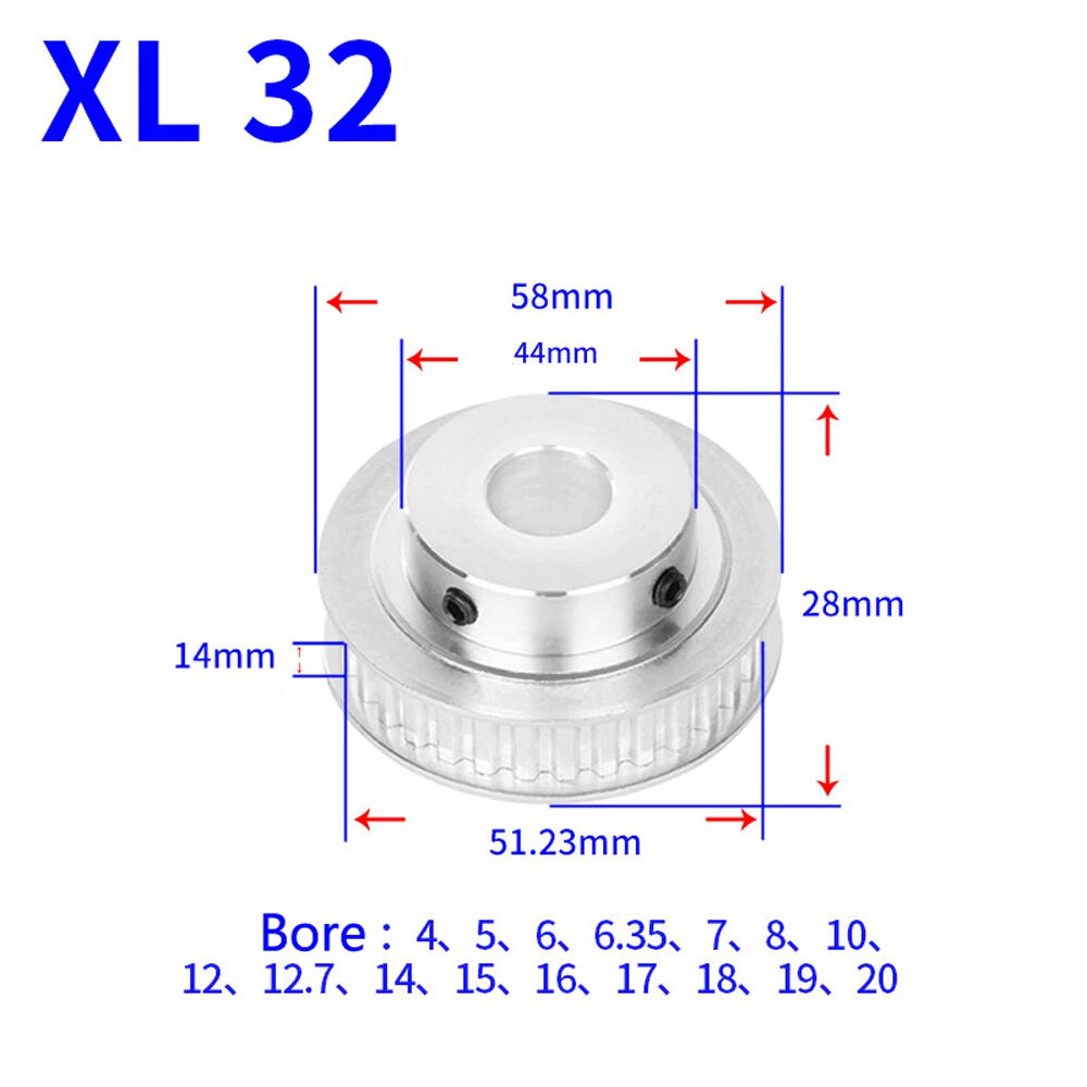 XL 10-40Teeth Timing Belt Pulley Pitch 5.08mm With Step Drive Pulleys Width 14mm