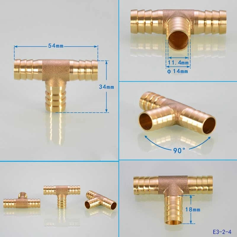 Brass Hose Joiner Fittings — Straight, Y, T & 4-Way Connectors | 6mm–19mm