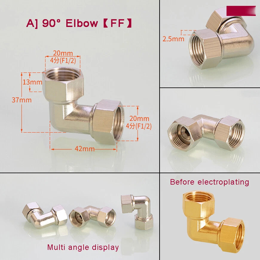 BSP 1/2" Brass Pipe Fittings – Tee, Elbow, Cross & Y-Connector