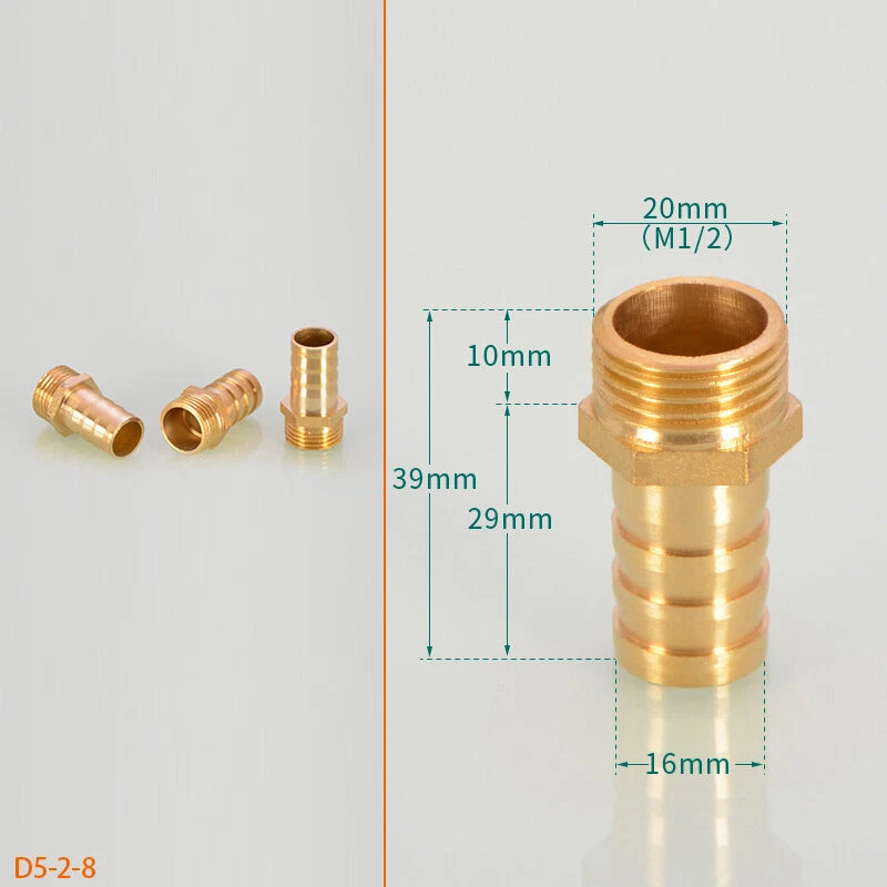 BSP Hose Barb Fittings — 1/2" & 3/4" Male or Female Thread × 6–25mm Barb (2-Pack)