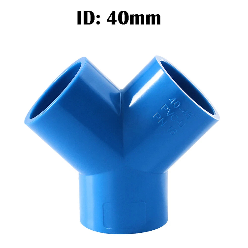 PVC Y-Fitting ID 20~63mm White Blue Grey PVC Y-Type Pipe Fitting Split Fittings