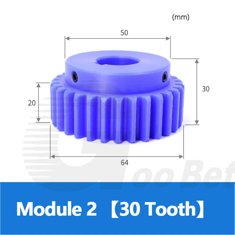 Module 2 3 Precision Spur Gear 12 - 30 Tooth Pinion with Step Keyway Bore Nylon