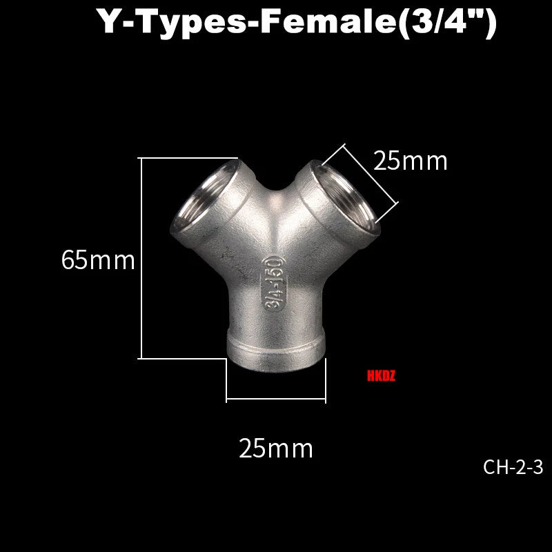 304 Stainless Steel BSP 3-Way Pipe Fitting — 1/4" to 2" Female & Male Thread Tee Connector