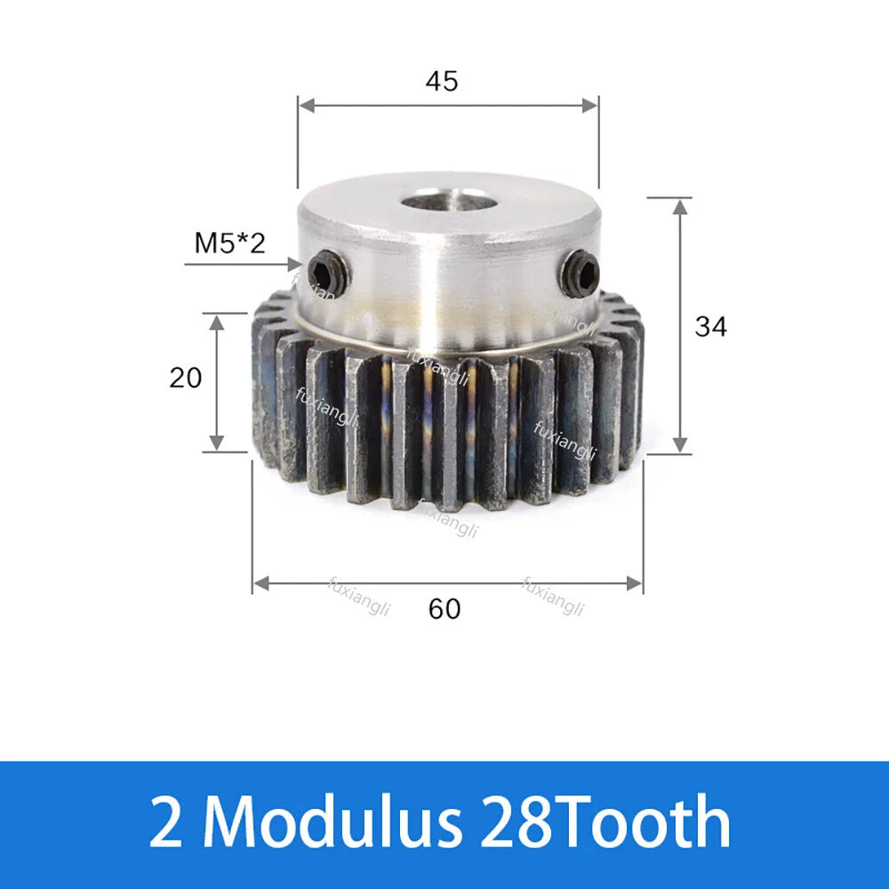 2 Mod 12-40Tooth Spur Gears pitch 6.28mm 45# Steel With Keyway Pinion Motor Gear