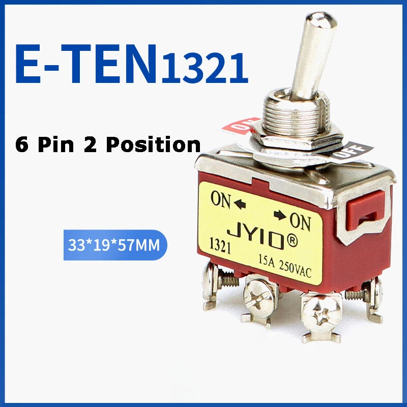 Metal Toggle Switch 250V AC 15A — On/Off Flick Switch for Dashboard & Panel (BEM / E-TEN)