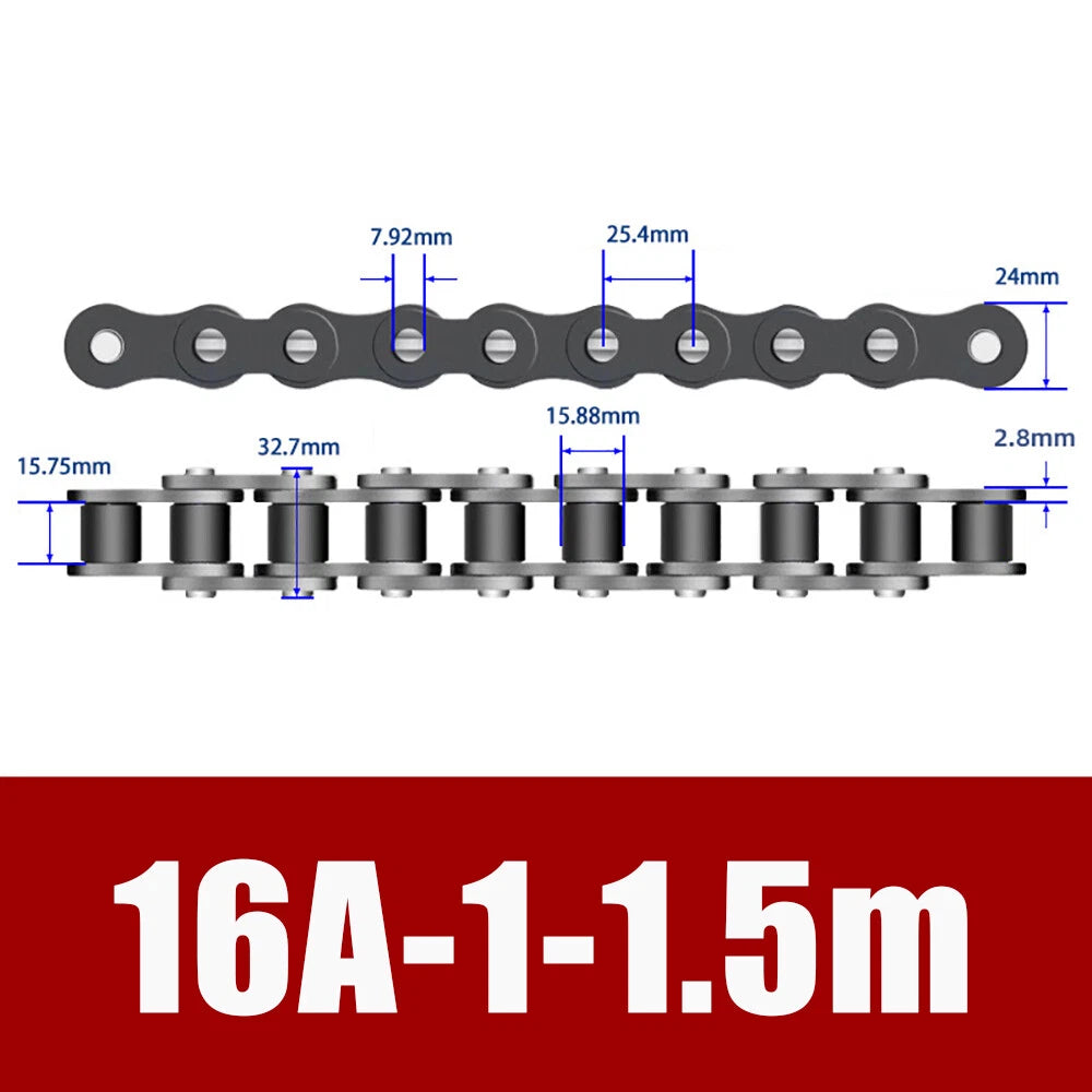 Roller Chain Single Row-Double Row Transmission Chain Manganese Steel 04C 06B