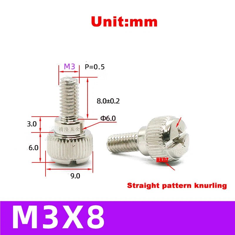 M3~M6 Phillips Carbon Steel Step Knurled Thumb Screws | Hand Grip Knob Bolts - HomeDIYer