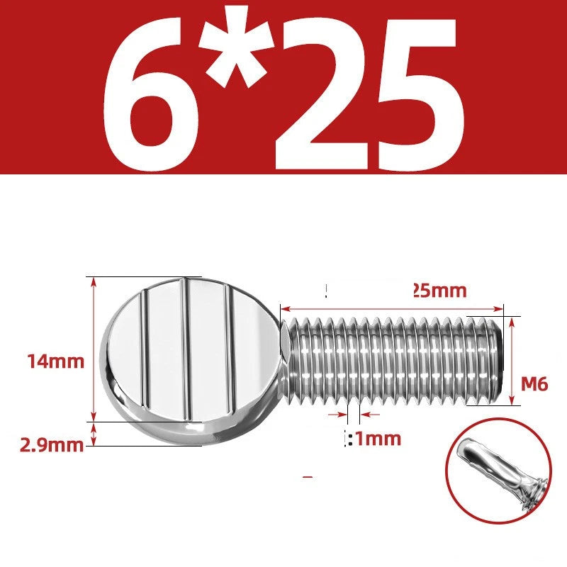 M4–M10 & 1/4"-5/16" Spade-Head Thumb Screws – A2 304 Stainless Steel, Tool-less Hand Grip