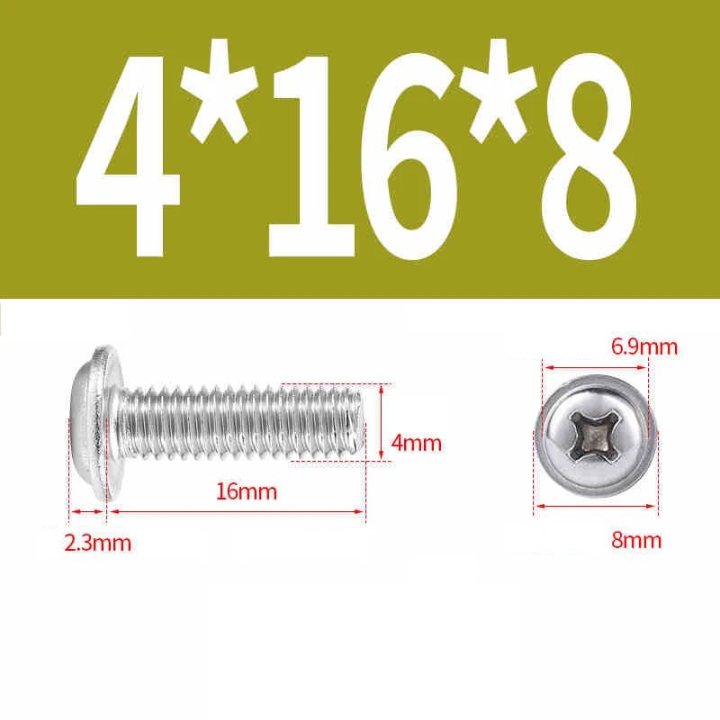Phillips Flanged Pan Head Machine Screws 316 Stainless Steel M3 M4 M5 M6 - HomeDIYer