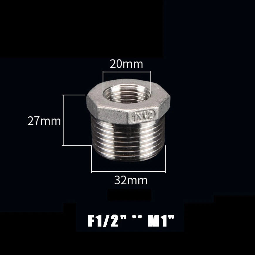 BSP Male to Female Reducing Bush Stainless Steel Pipe Fitting Adapter